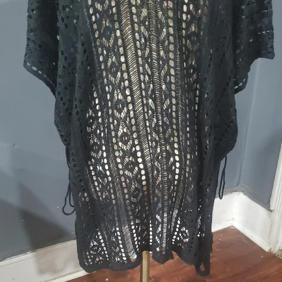 Chic Black Lace Blouse Swim Cover Up - Picture 8 of 11